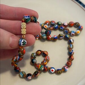 VINTAGE rare ITALIAN Colorful Beaded Necklace
